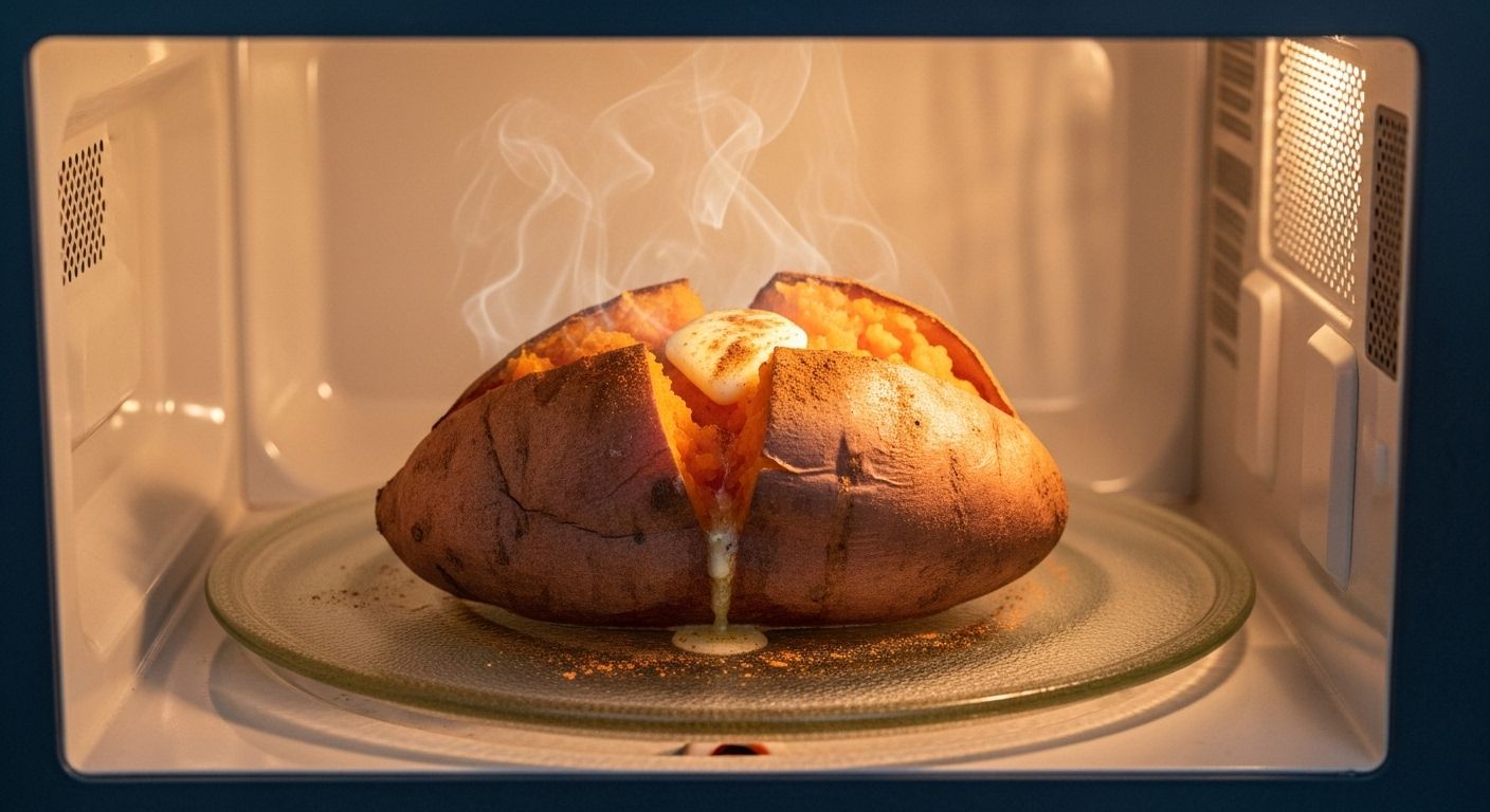 baked sweet potato in microwave