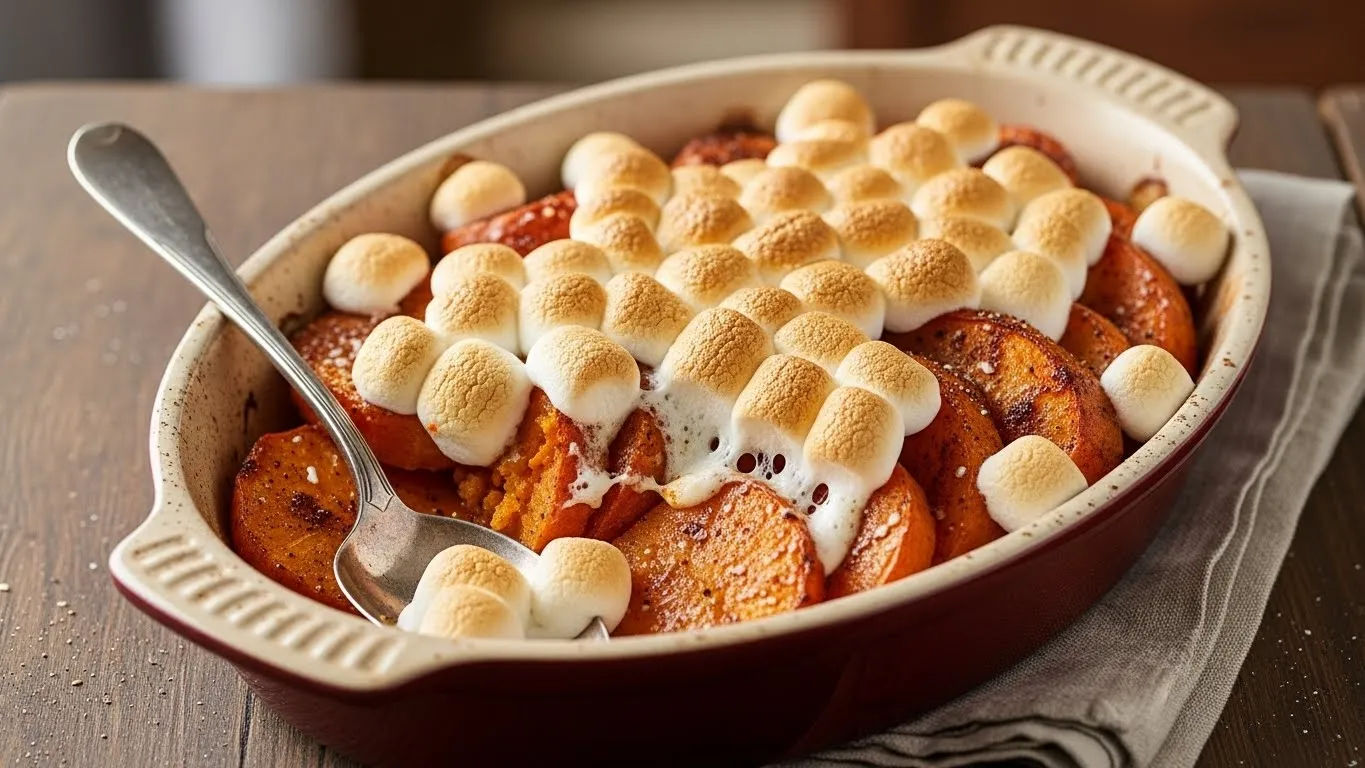 baked yams with marshmallows
