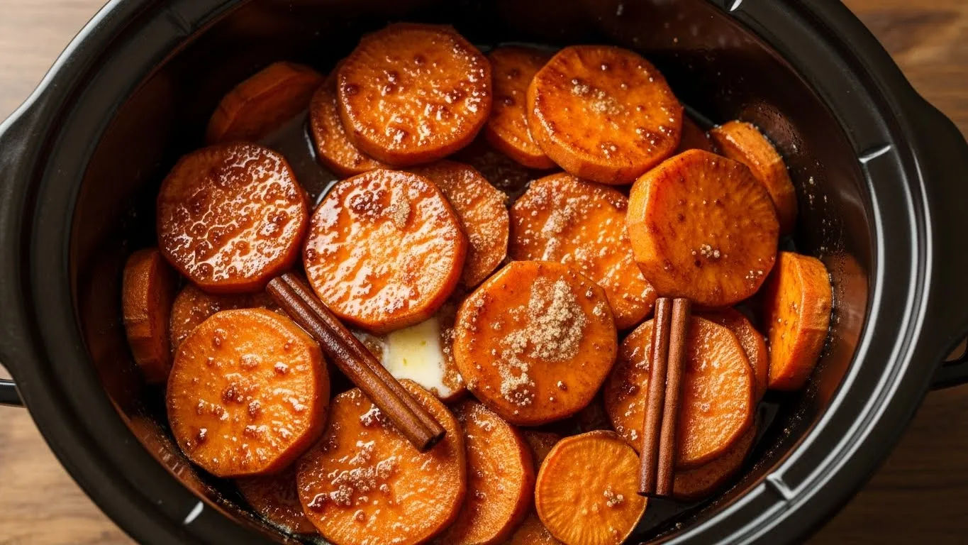 crockpot sweet potatoes with brown sugar and butter