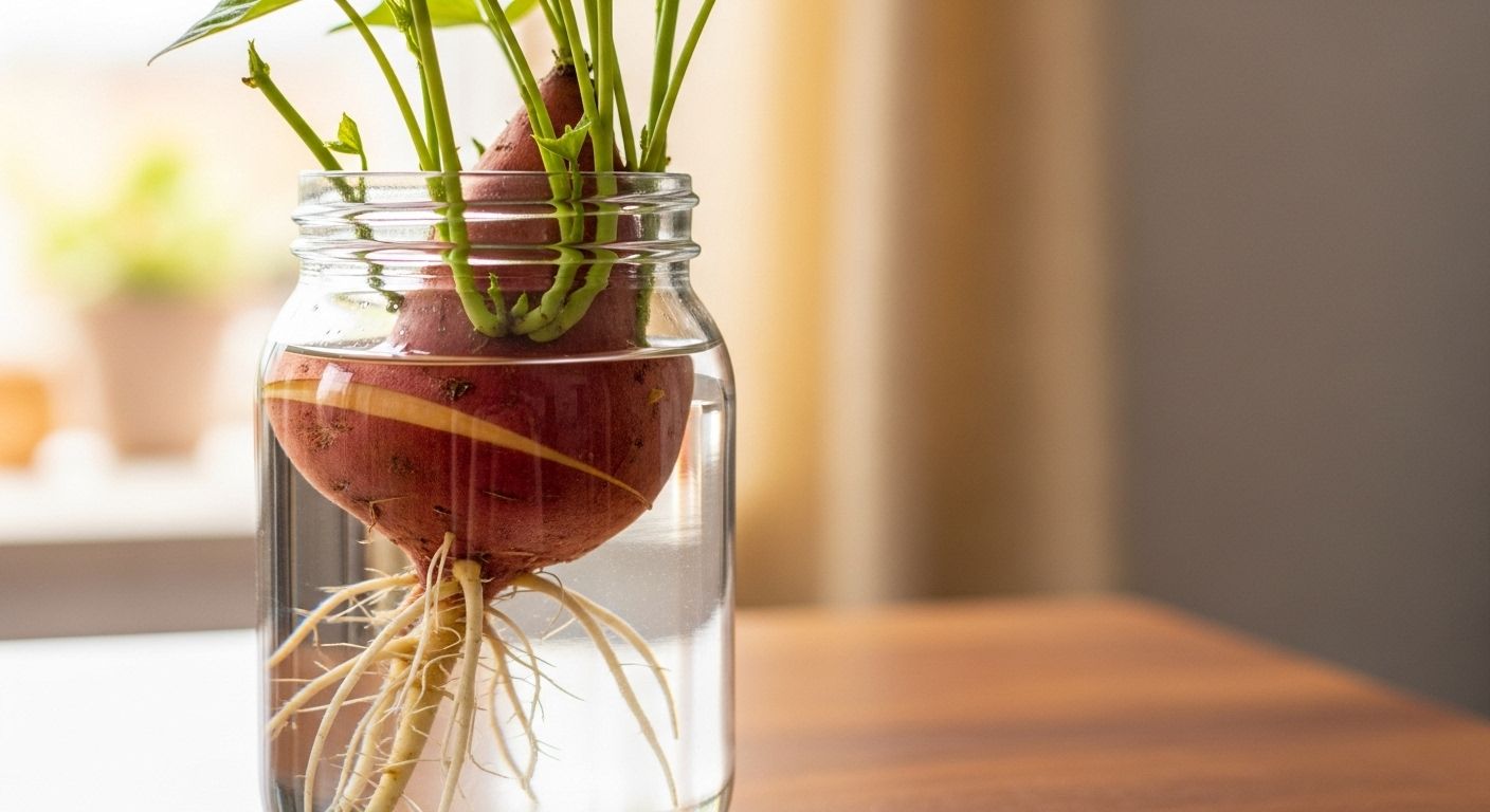 growing a sweet potato in water