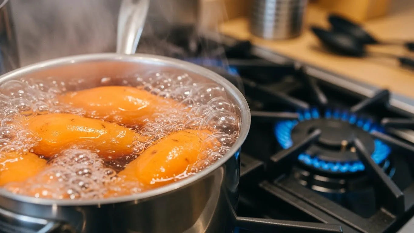 parboil sweet potatoes
