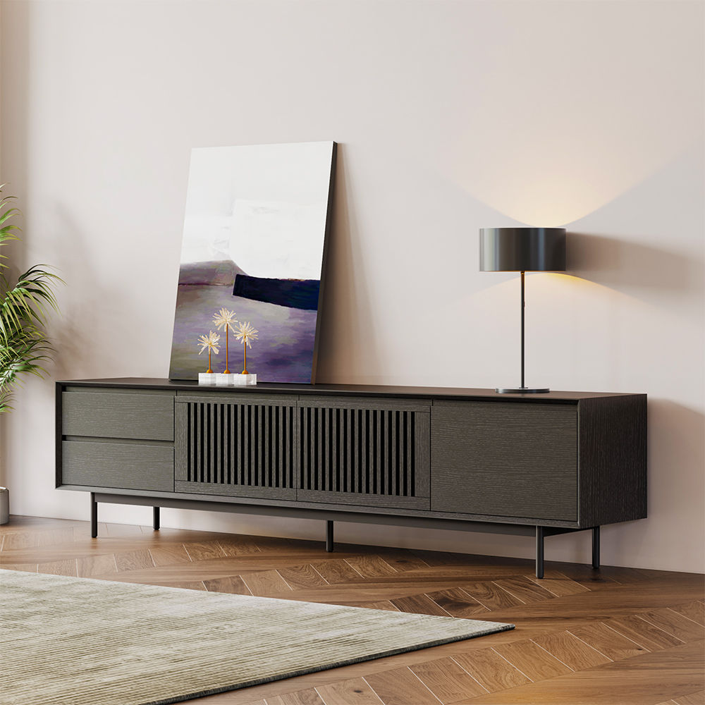 Oak Black MDF TV Stands