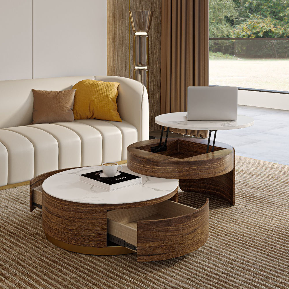 Relevez le dessus Marron  MDF Tables basses