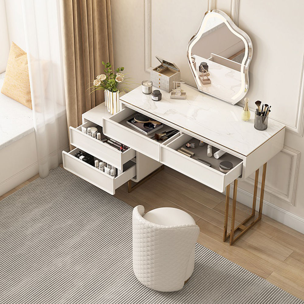 Wood Beige MDF Makeup Vanities