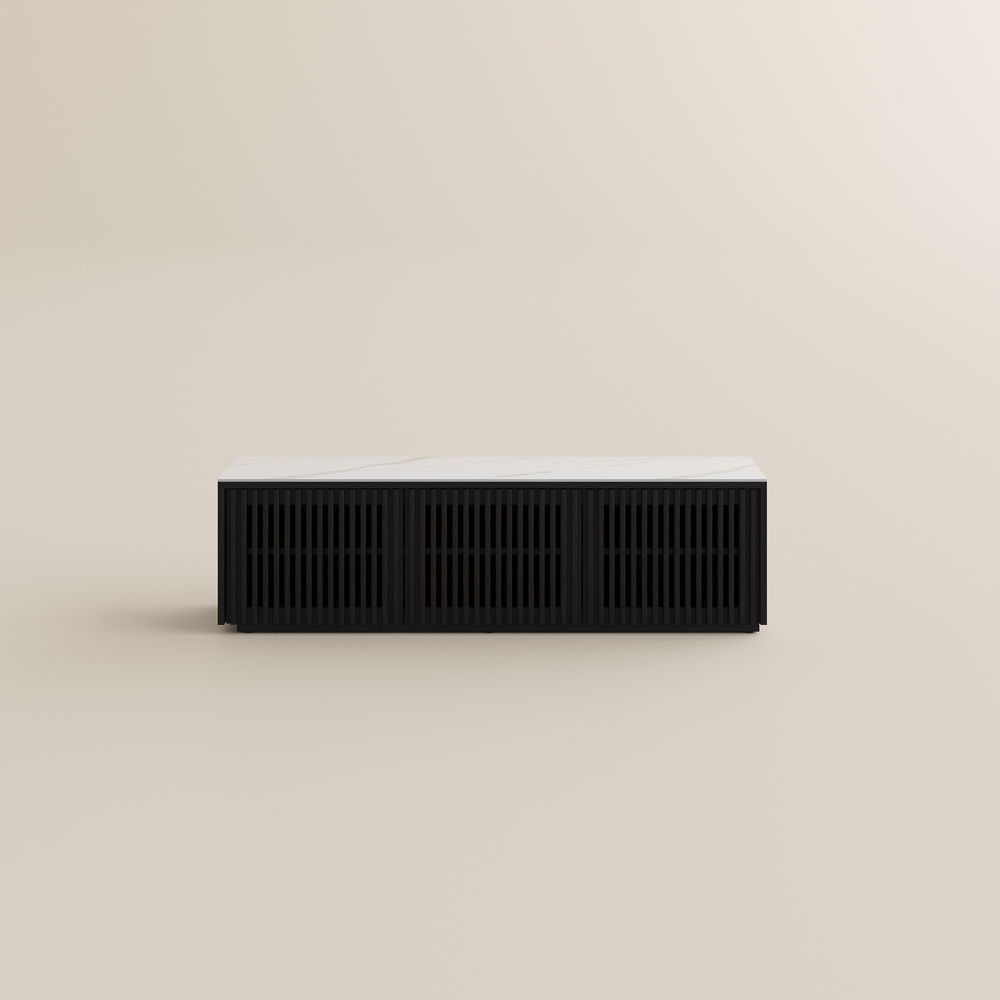 with Shelves Black MDF TV Stands