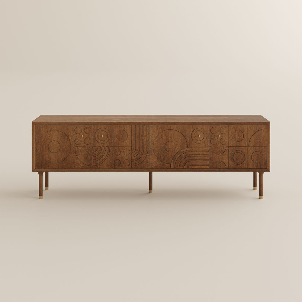 Brown Walnut Color MDF TV Stands