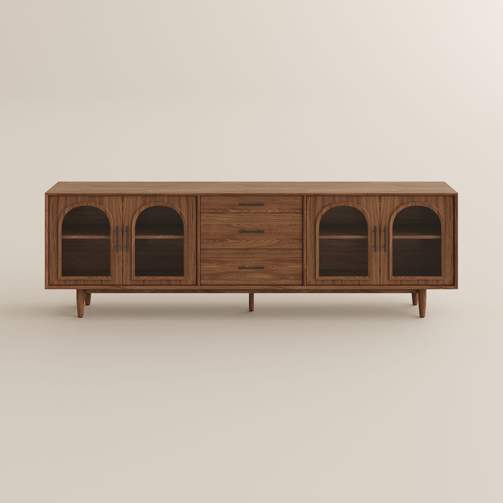 Wood Walnut Color Engineered Wood TV Stands