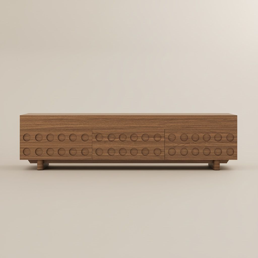 Mid Century Modern Walnut Color MDF TV Stands