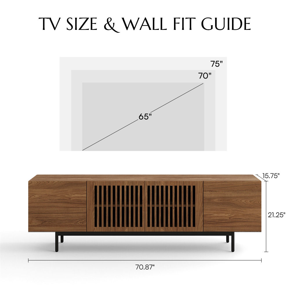 Mid Century Modern Dark Wood MDF TV Stands