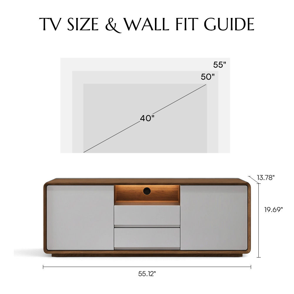 with Storage Dark Wood & White MDF TV Stands