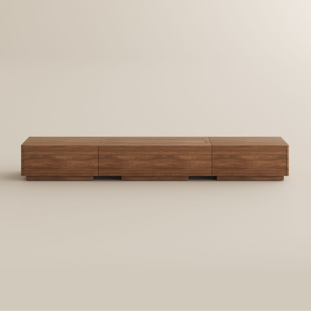 for Ultra short throw projector Walnut Color MDF Electric TV Stands