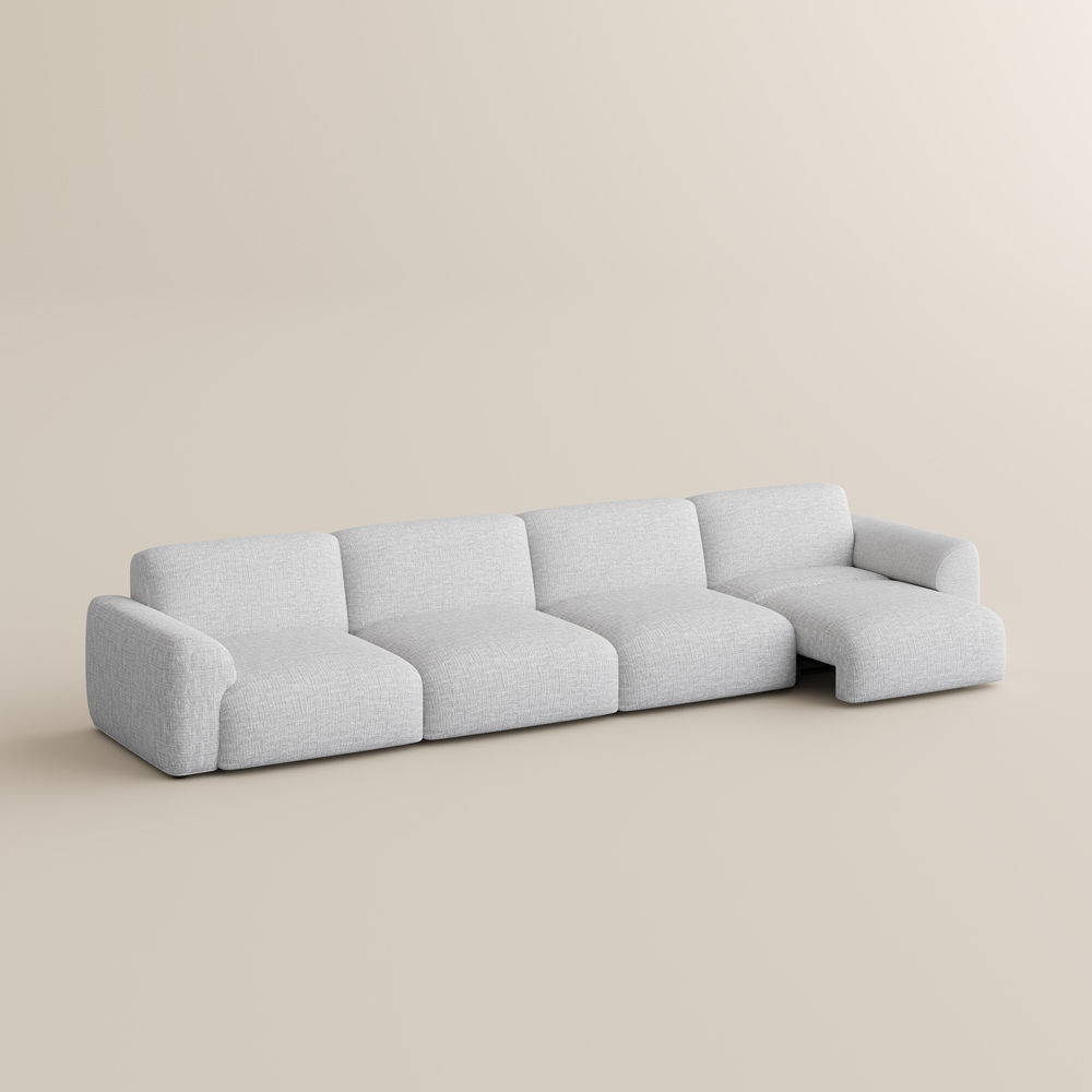 Cozy Light Gray Chenille Fabric Power Reclining Sofas
