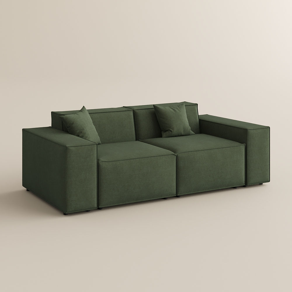 Removable Green Fabric Modular Sofas
