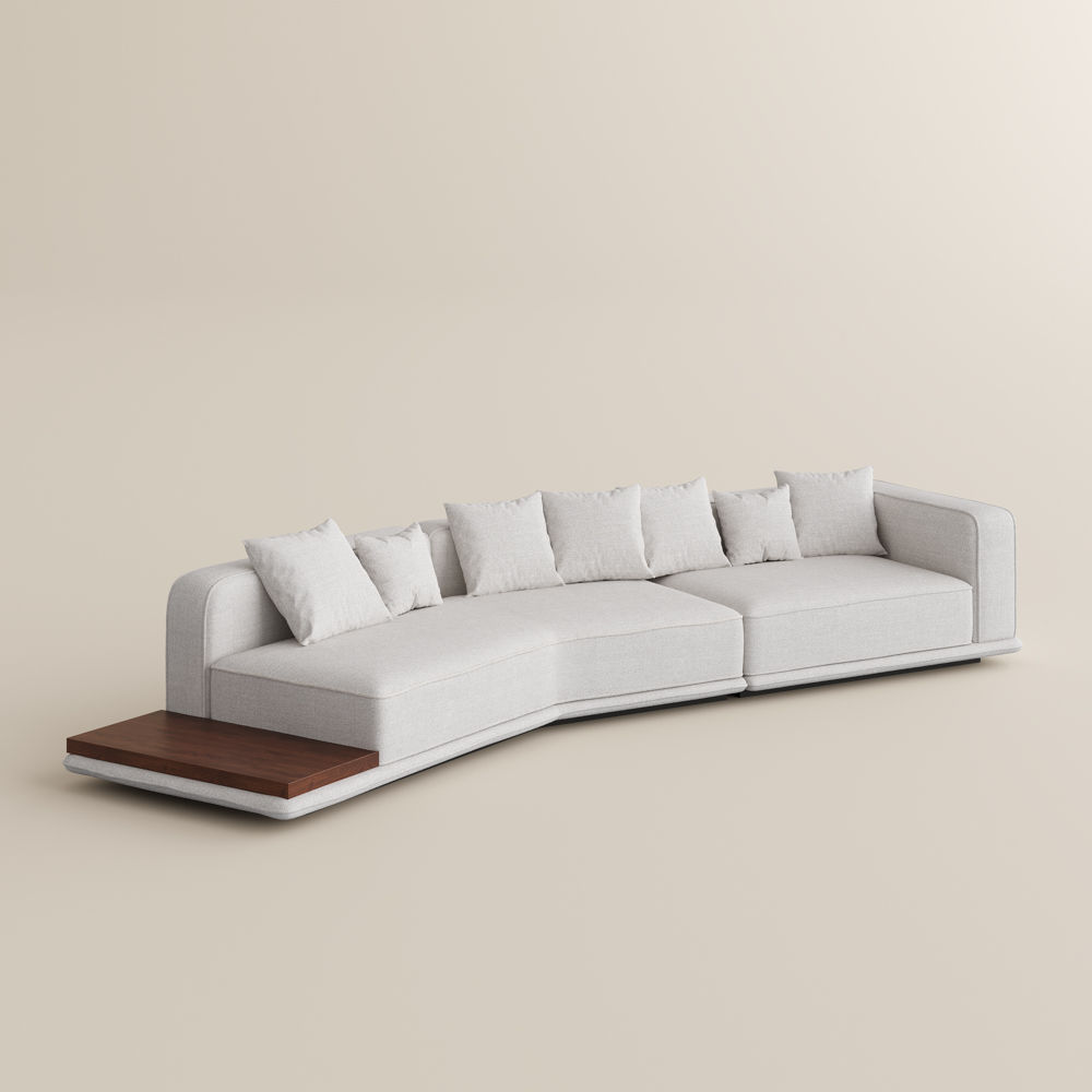 Beige Lamb Fleece Sectionals