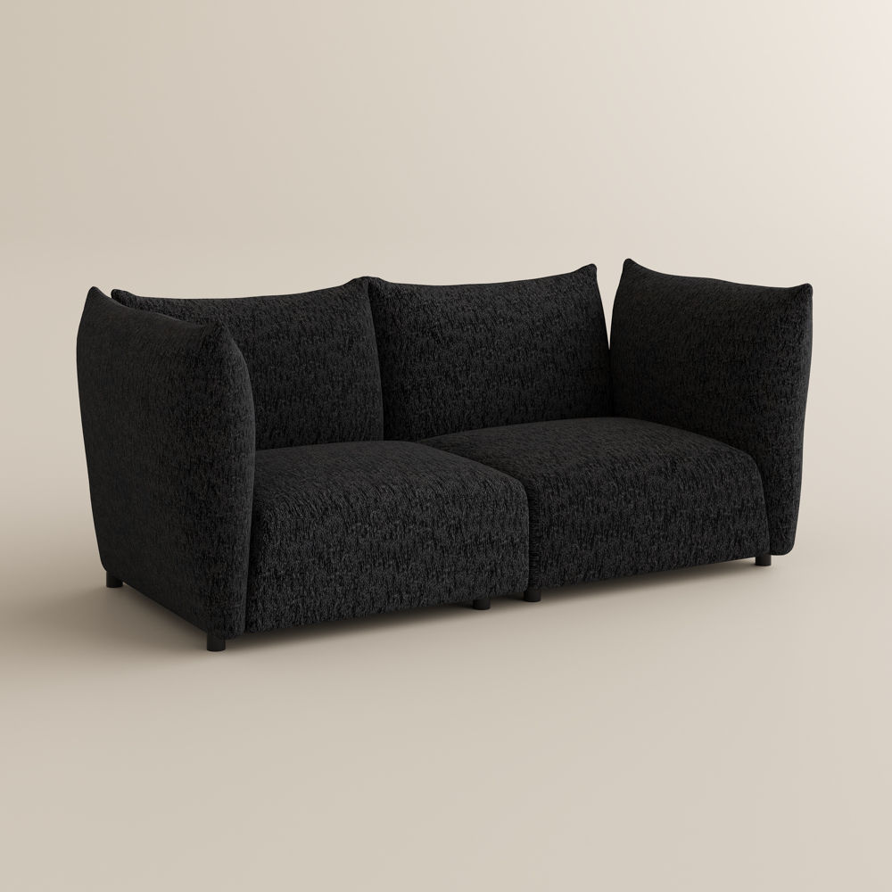 Chenille Black Chenille Modular Sofas