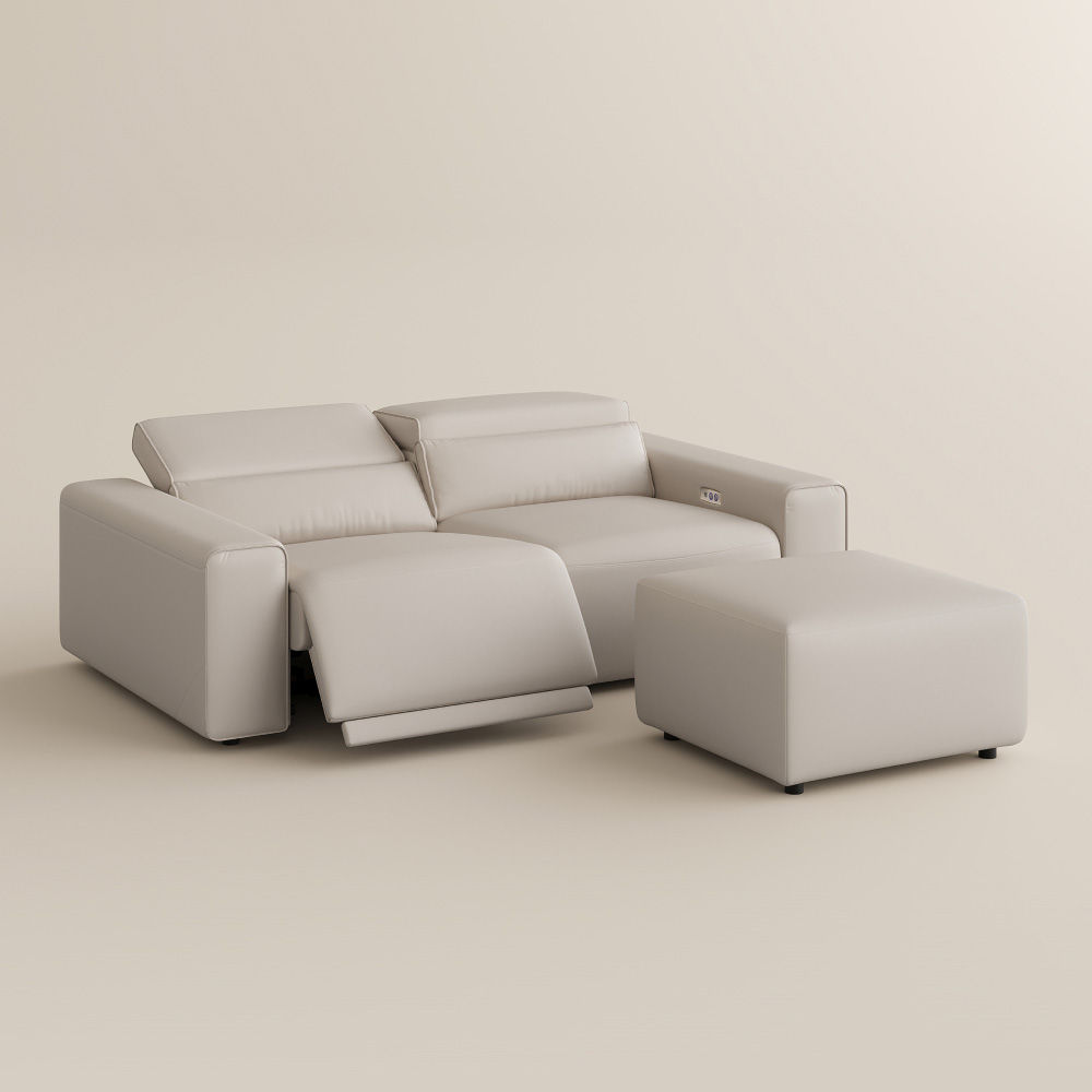 Beige Eco-friendly Microfiber Leather Smart Furniture