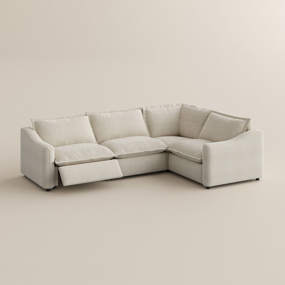 2 Seater Beige Velvet Modular Sofas