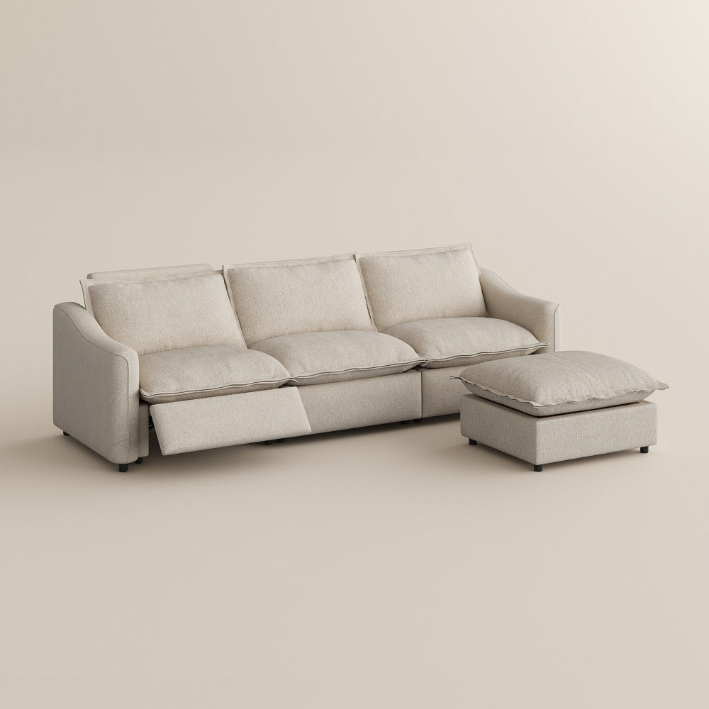 Supportive Beige Linen Modular Sofas