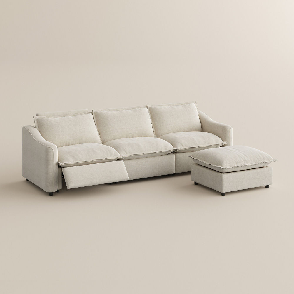 Bedroom Beige Velvet Modular Sofas