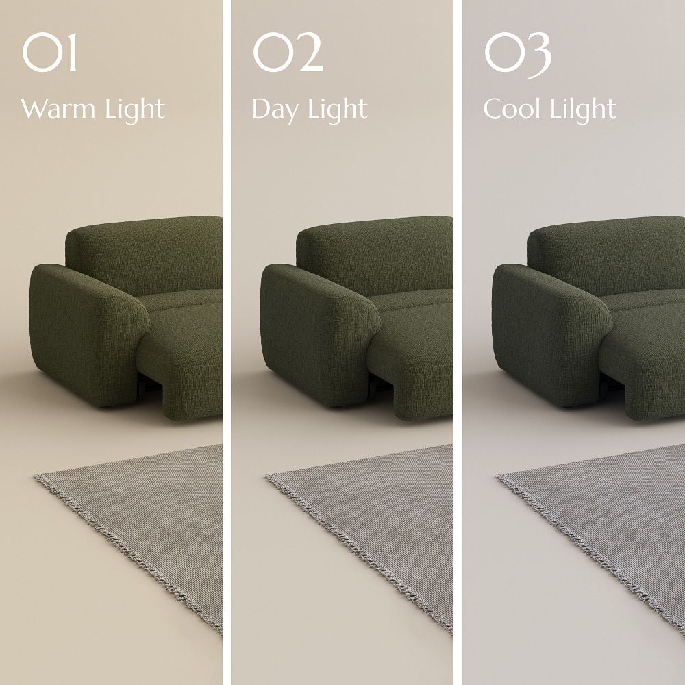 Green Chenille Fabric Power Reclining Sofas