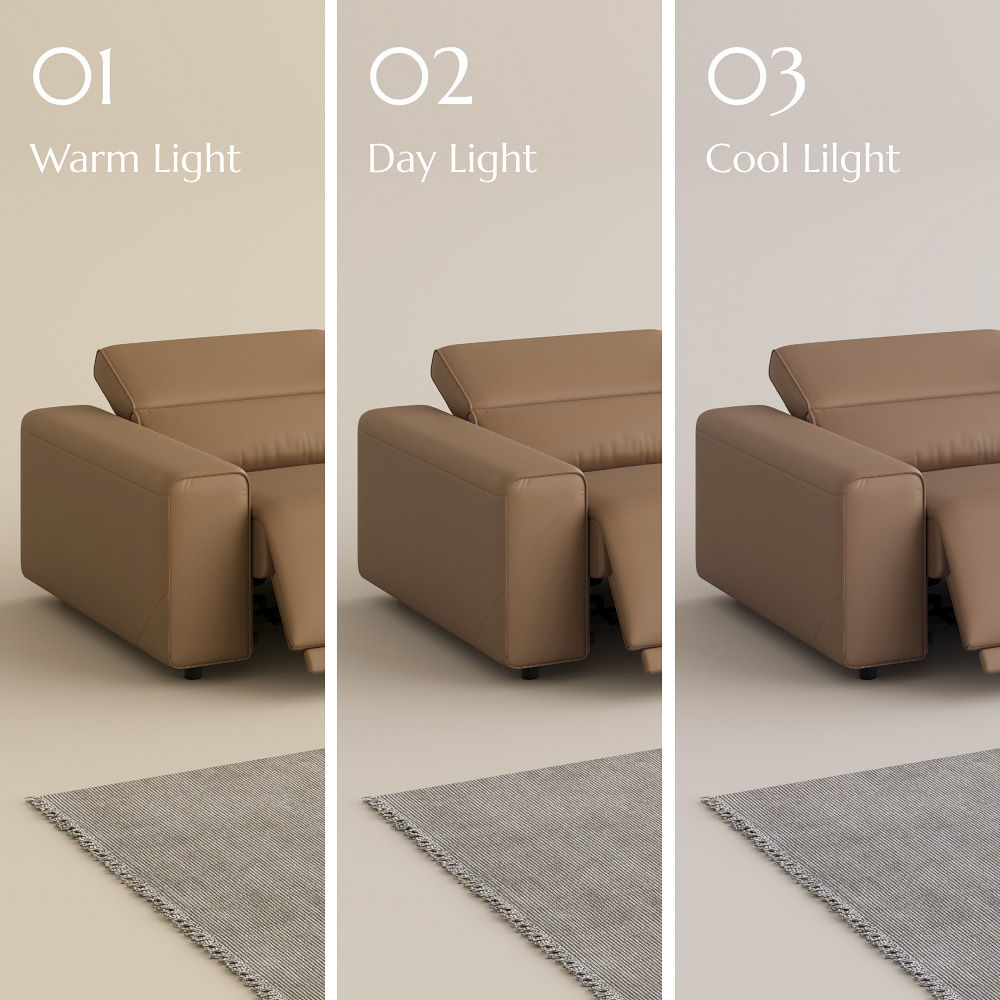 Apartment Khaki Eco-friendly Microfiber Leather Smart Furniture
