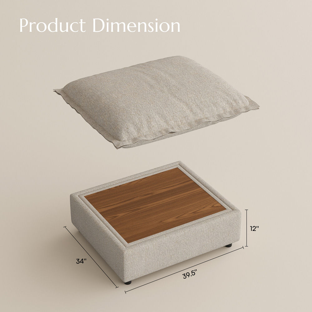 Apartment Beige Linen Modular Sofas