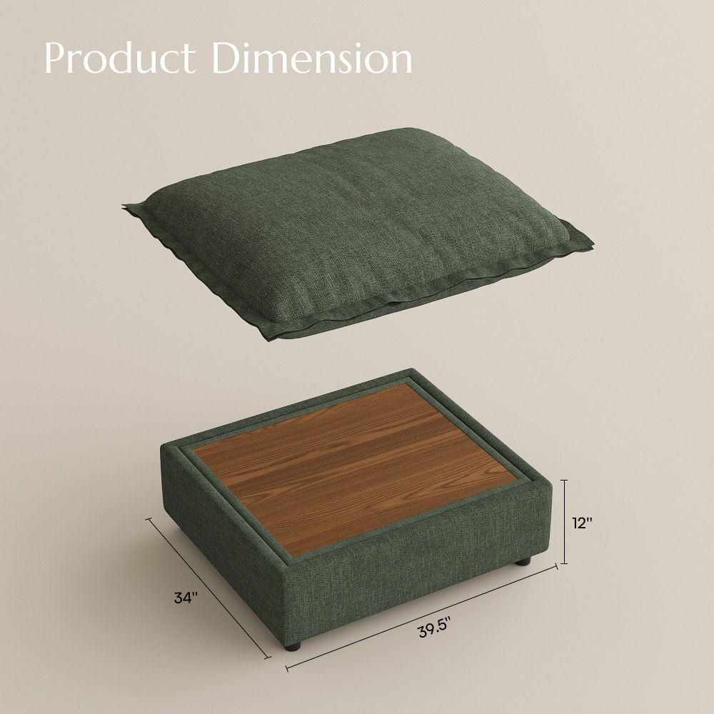 Casual Green Velvet Modular Sofas