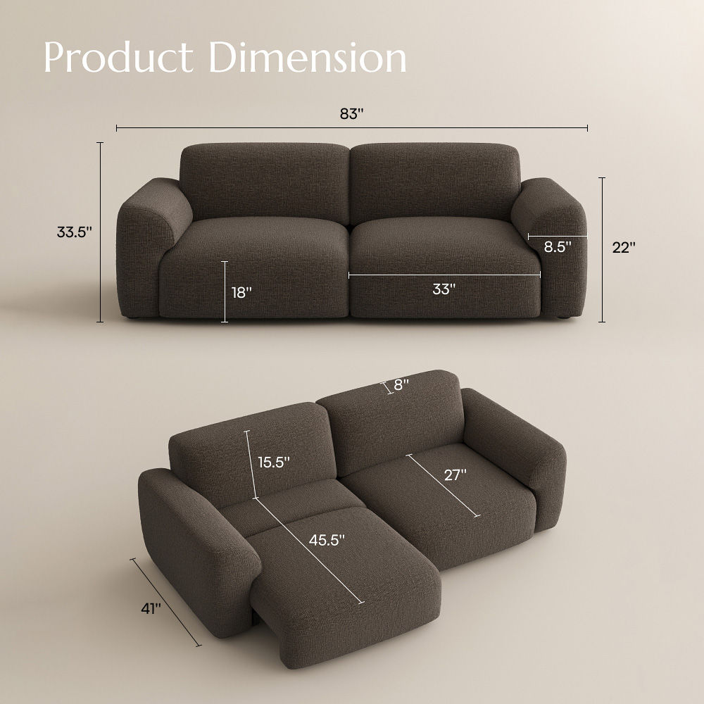 Home Theater Dark Gray Chenille Fabric Power Reclining Sofas