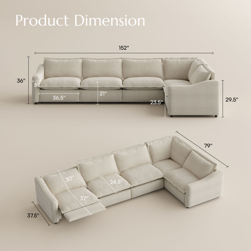 Beige Velvet Modular Sofas