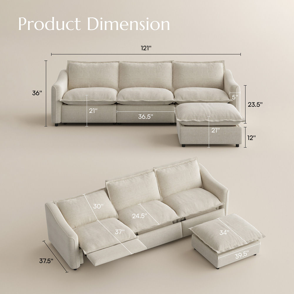 Ergopals Beige Velvet Modular Sofas