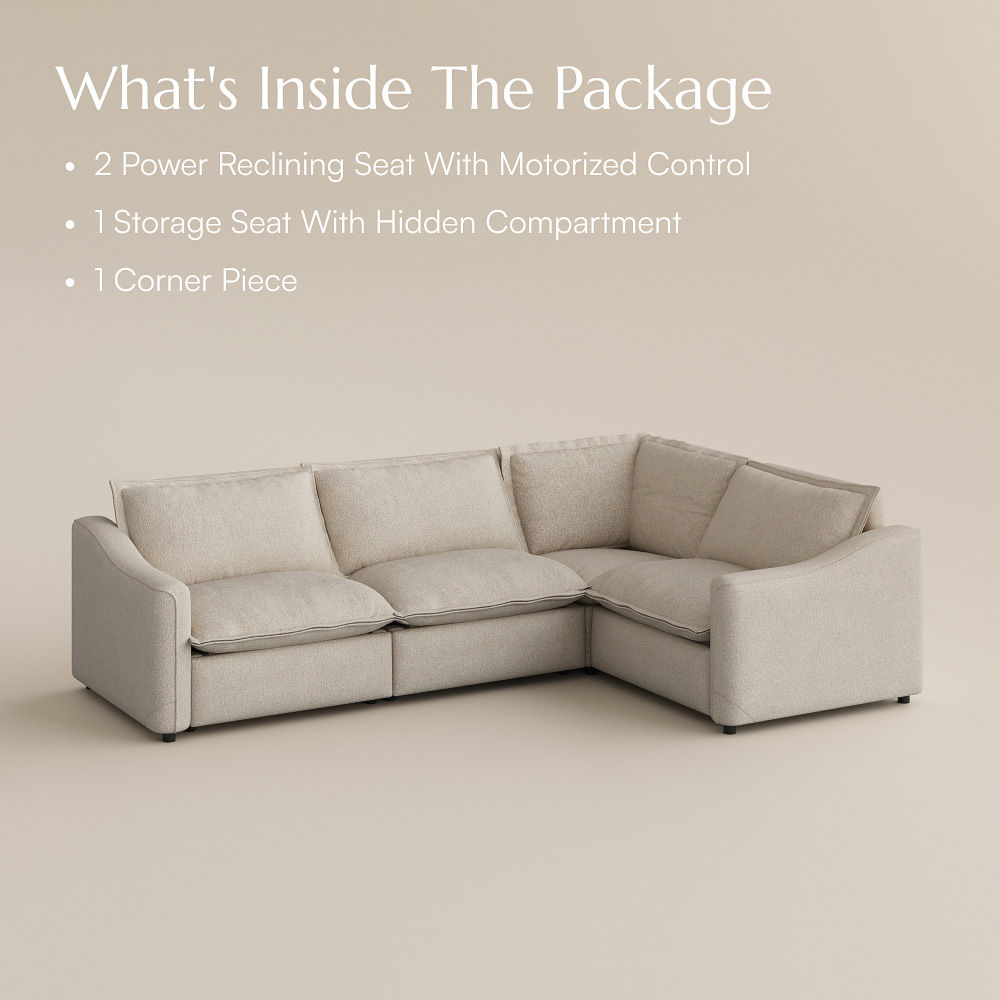 3-4 Seater Beige Linen Modular Sofas