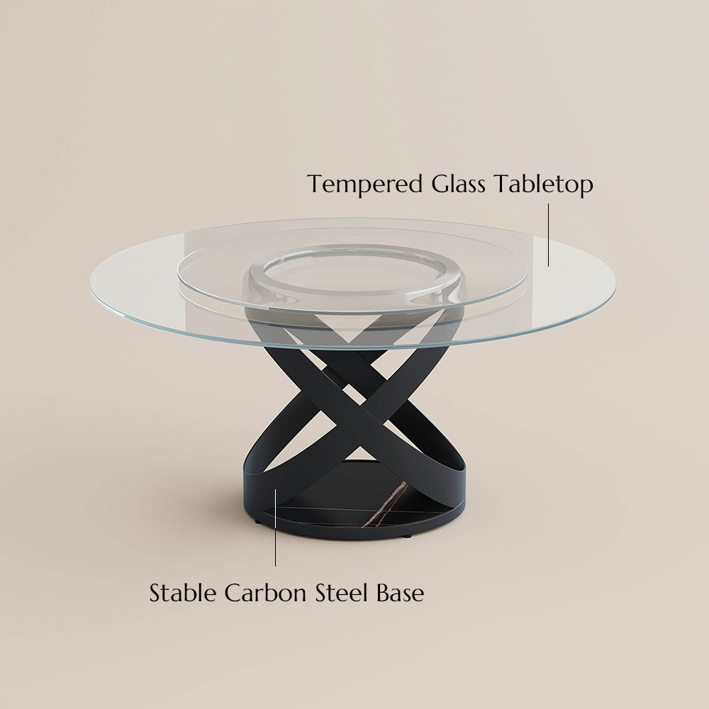 Glass Clear Tempered Glass Dining Tables