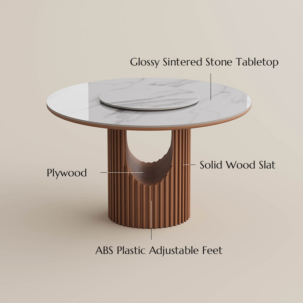 Silva White Glossy Sintered Stone Dining Tables
