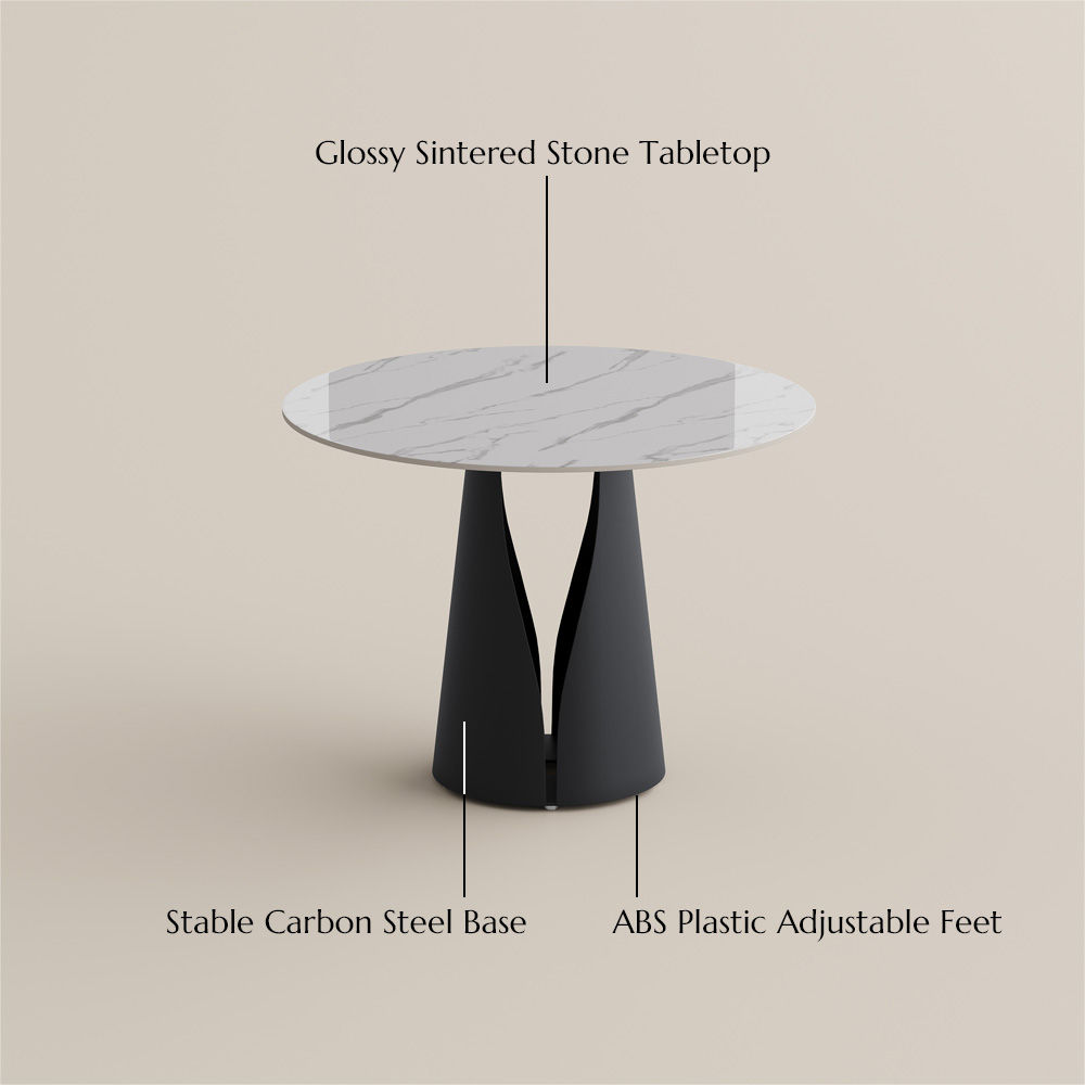 Solid Wood White Glossy Sintered Stone Small Bar & Bistro Tables