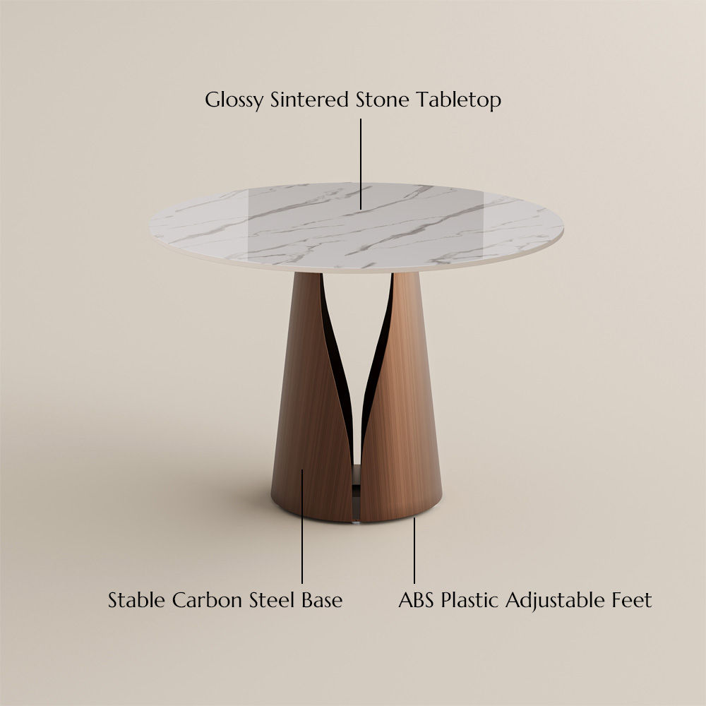 Solid Wood White Glossy Sintered Stone Small Bar & Bistro Tables