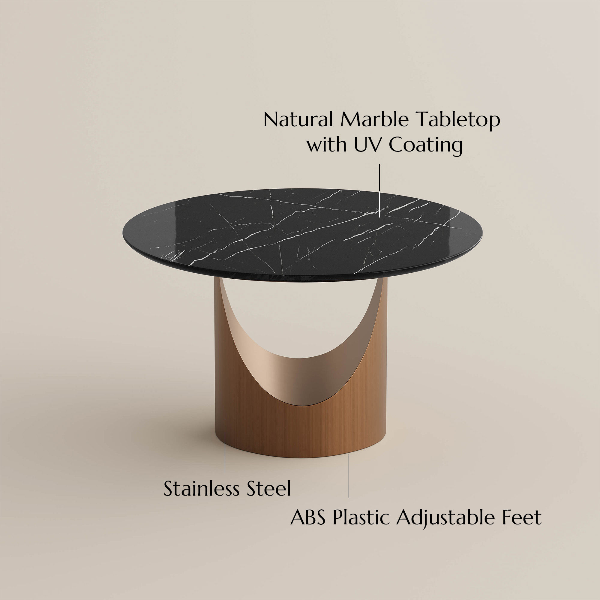 Luxury Black Natural Marble Dining Tables