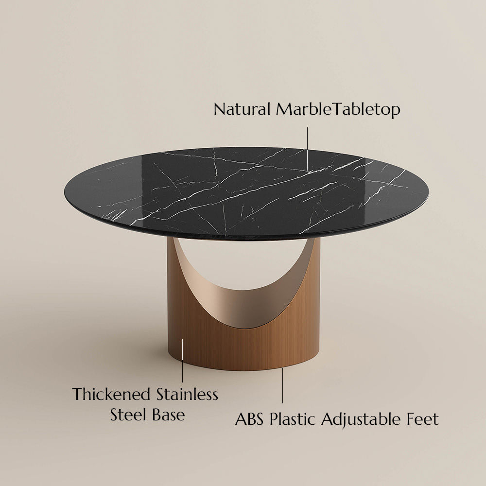 for 4 Black Natural Marble Dining Tables