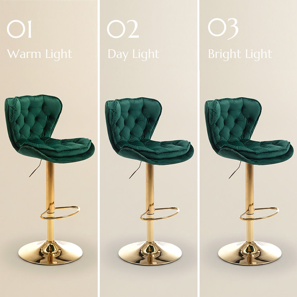 Modern Minimalist Green Velvet Bar Stools & Counter Stools