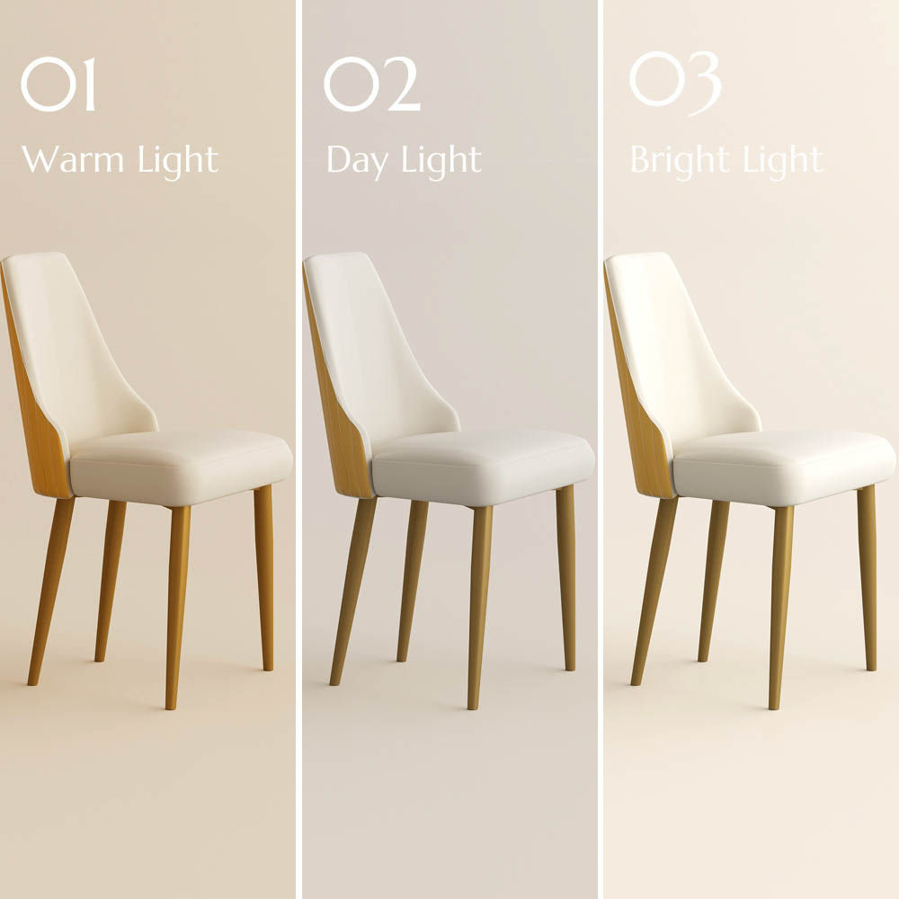Modern Luxury Orange & Beige PU Leather Dining Chairs