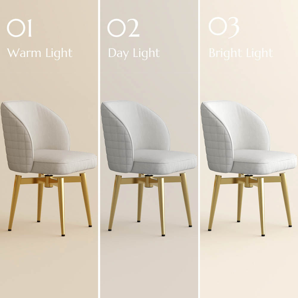 Desk Chair Beige & Gold Velvet Desk Chairs