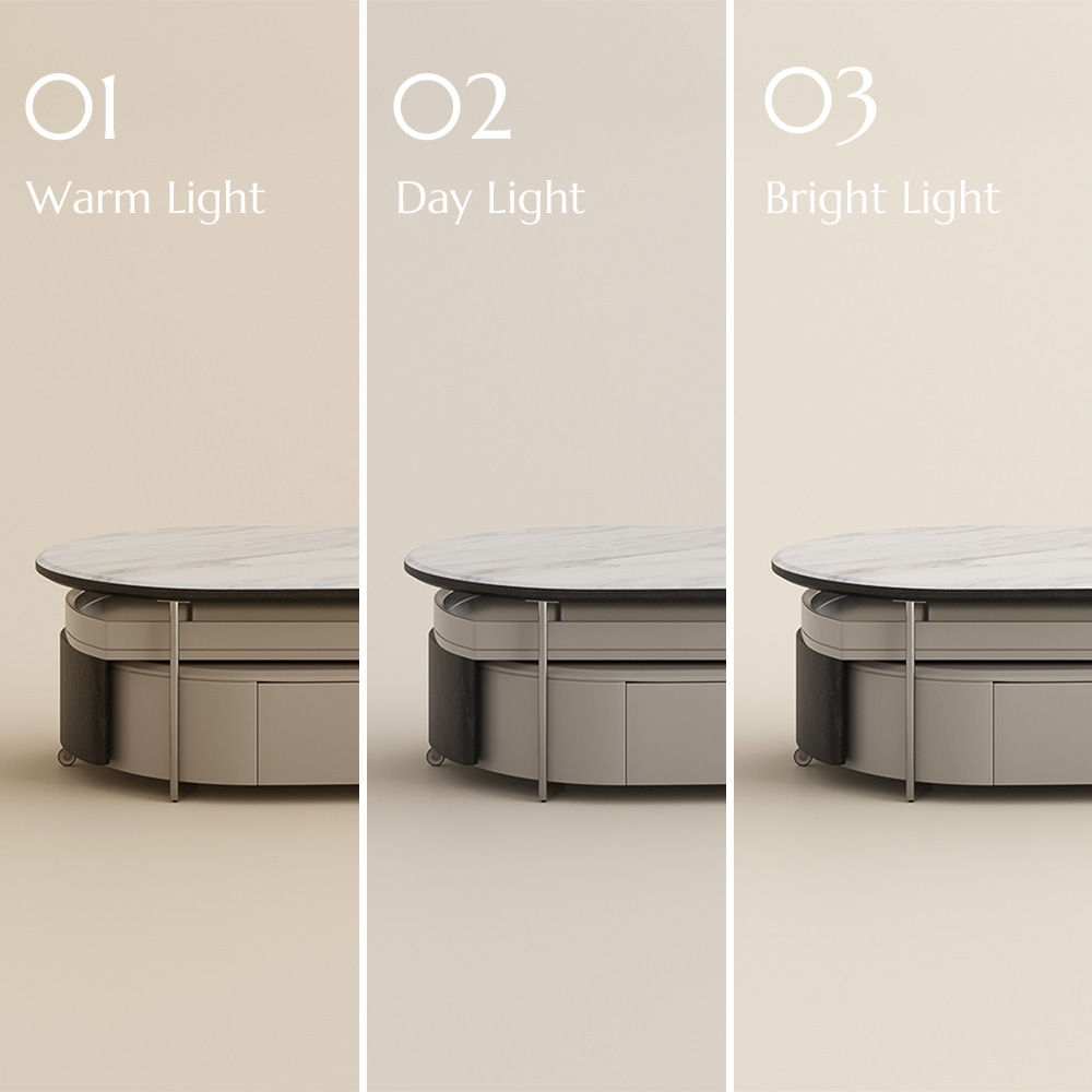 with Shelf White & Gray MDF Coffee Tables