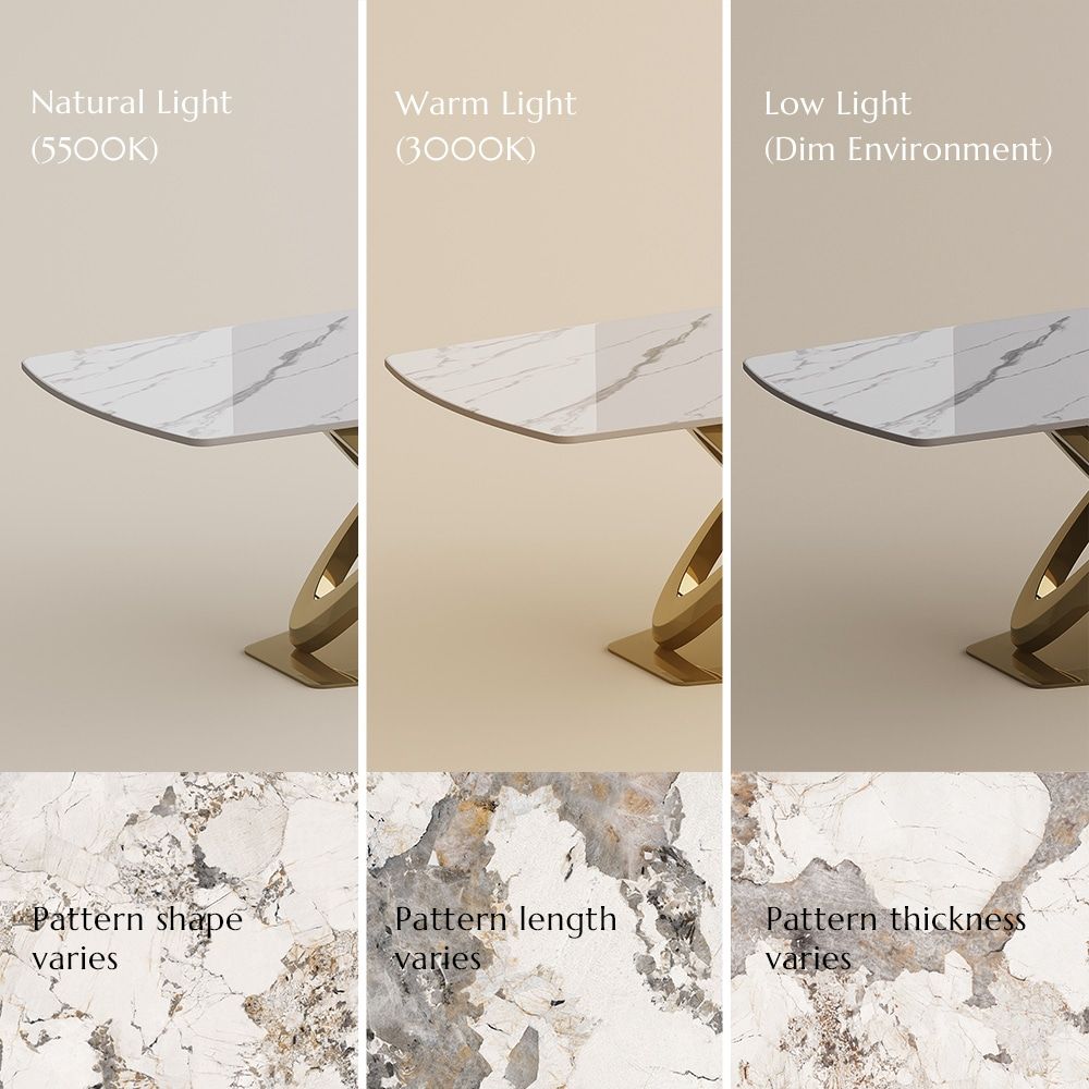 White White Glossy Sintered Stone Dining Tables