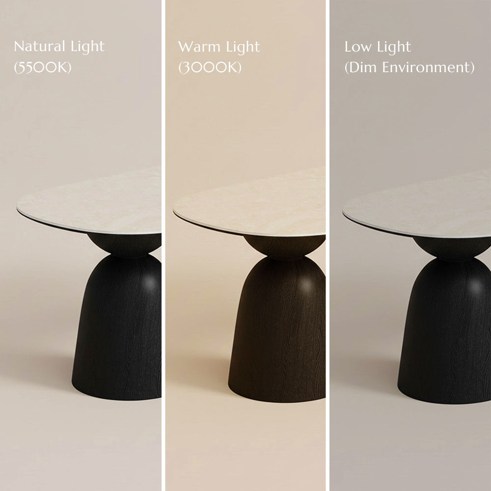 Mid Century Modern Yellow & Black Matte Sintered Stone Dining Tables