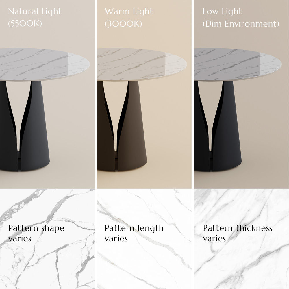 Stone White & Black Glossy Sintered Stone Bar Stools & Counter Stools