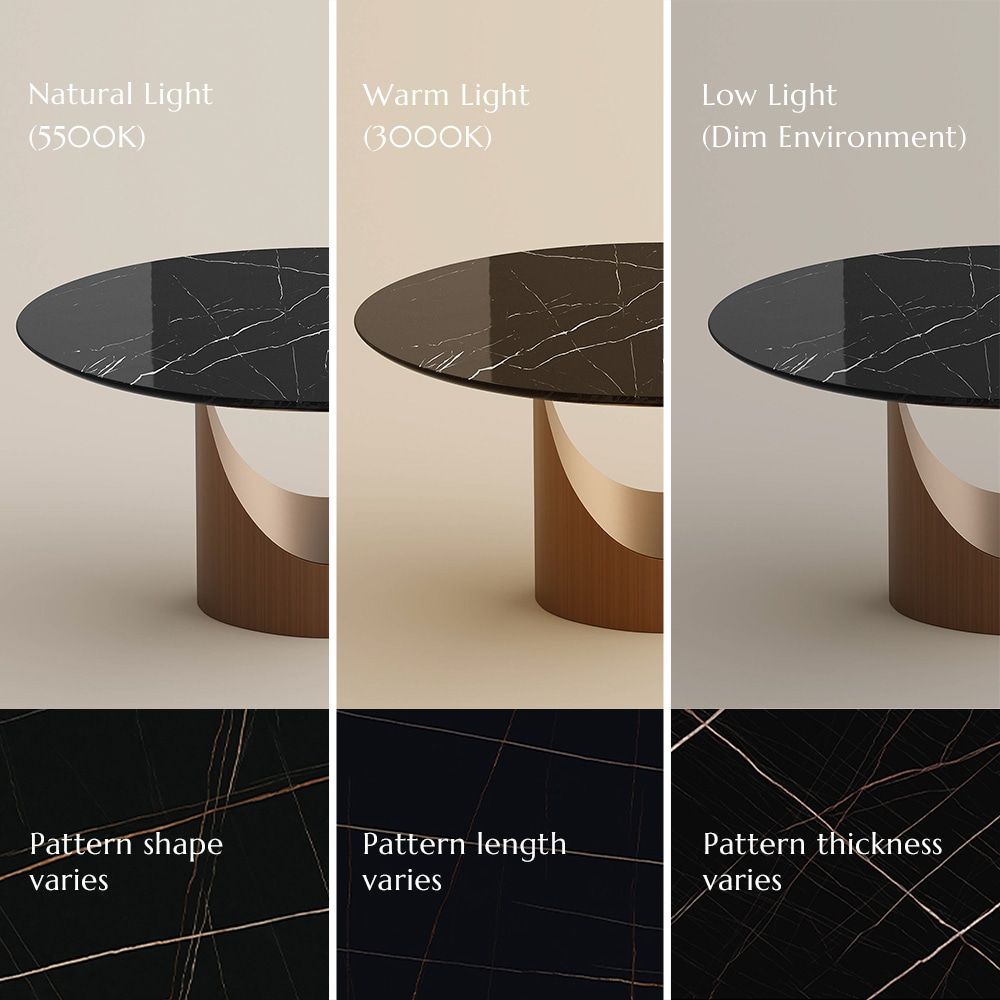 Black Black Natural Marble Dining Tables