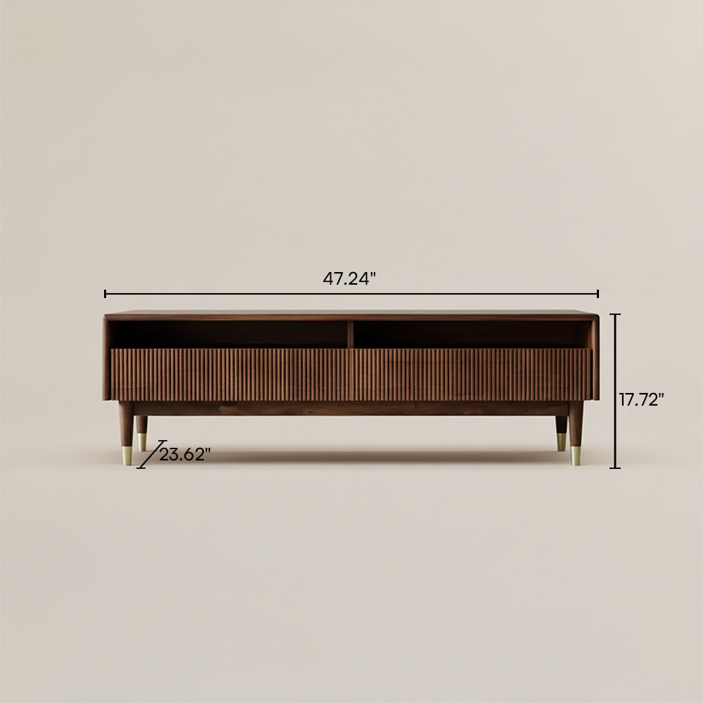 Solid Wood Walnut Color MDF Coffee Tables