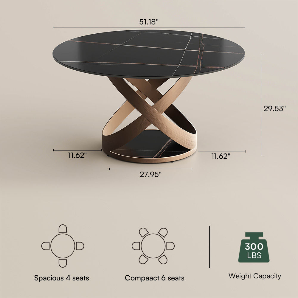 Modern Black Matte Sintered Stone Dining Tables