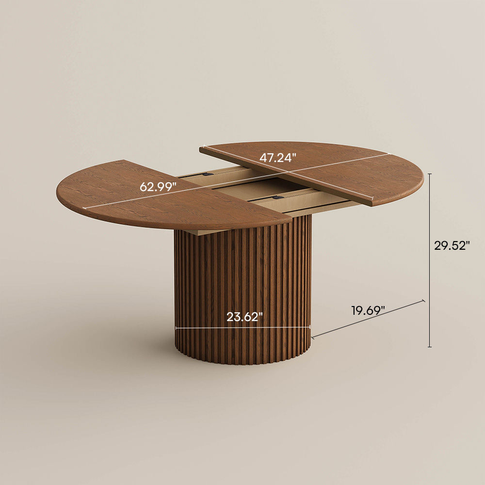Living Spaces Walnut Color MDF Extendable Dining Tables