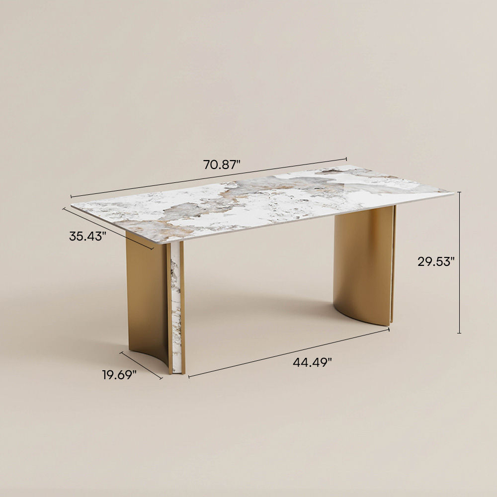 with Chairs Pandora & Gold Glossy Sintered Stone Dining Tables