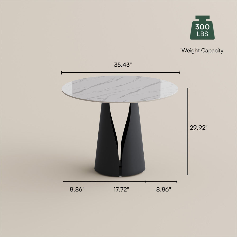 Stone White Glossy Sintered Stone Small Bar & Bistro Tables